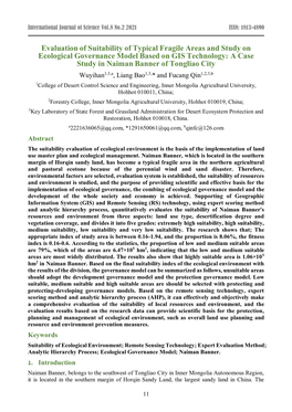 Evaluation of Suitability of Typical Fragile Areas and Study On