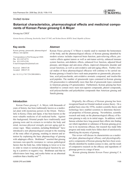 Nents of Korean Panax Ginseng CA Meyer