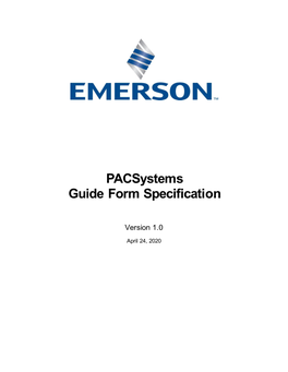 Pacsystems Rx3i PNSR Guide Form Spec