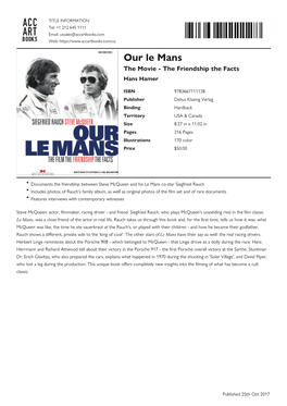 Our Le Mans Datasheet