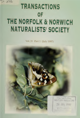 Transactions of the Norfolk and Norwich Naturalists' Society