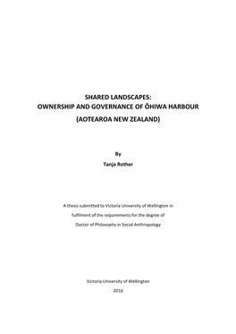 Ownership and Governance of Ōhiwa Harbour (Aotearoa New Zealand)