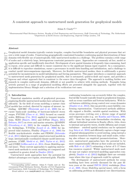 A Consistent Approach to Unstructured Mesh Generation for Geophysical Models