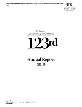 AR-123: 2010 Kentucky Agricultural Experiment Station Annual Report