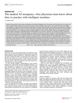 The Medical AI Insurgency: What Physicians Must Know About Data to Practice with Intelligent Machines