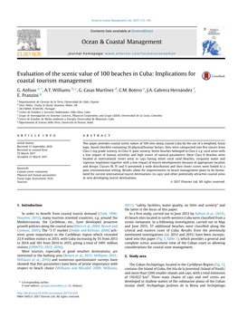 Evaluation of the Scenic Value of 100 Beaches in Cuba: Implications for Coastal Tourism Management