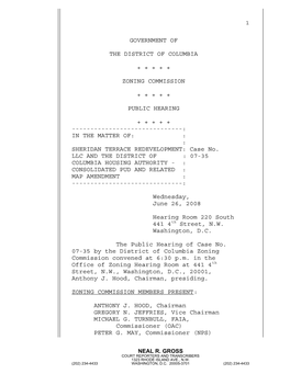 Zoning Commission, Public Hearing, June 26, 2008