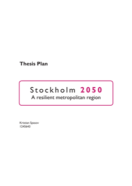 Stockholm 2050 a Resilient Metropolitan Region