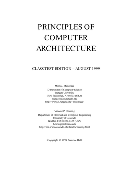 Principles of Computer Architecture