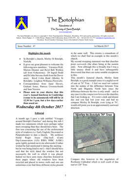 The Botolphian Newsletter of the Society of Saint Botolph