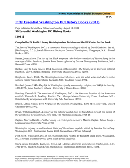 Fifty Essential Washington DC History Books (2011)