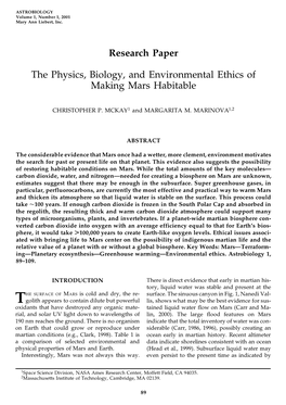 The Physics, Biology, and Environmental Ethics of Making Mars Habitable