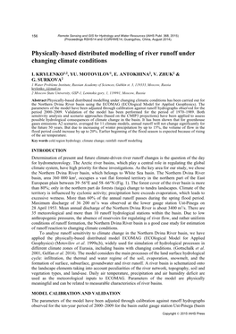 Physically-Based Distributed Modelling of River Runoff Under Changing Climate Conditions