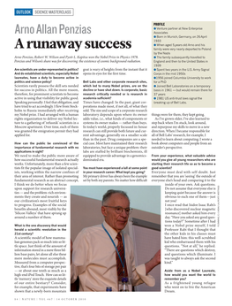 A Runaway Success Arno Allan Penzias