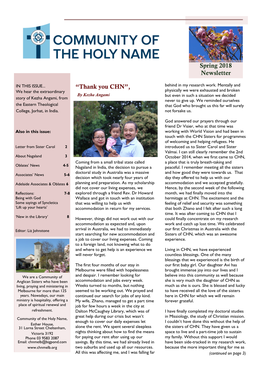 “Thank You CHN”, Spring 2018 Newsletter