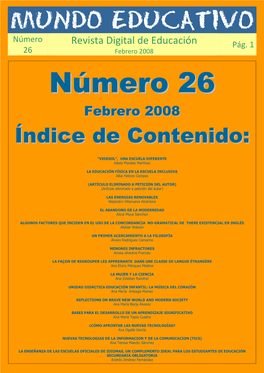 Mundo Educativo, Nº 26