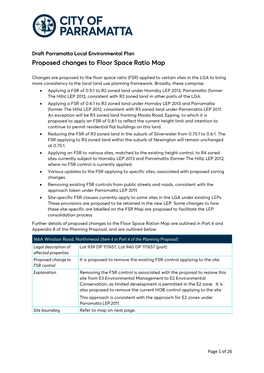 Proposed Changes to Floor Space Ratio Map