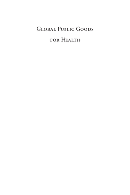 Global Public Goods for Health