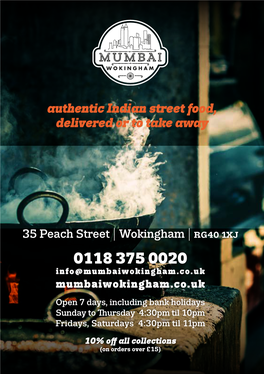 Authentic Indian Street Food, Delivered Or to Take Away