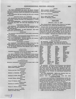 CONGRESSIONAL RECORD-SENATE 9251 EXECUTIVE MESSAGES REFERRED VIRGINIA the VICE PRESIDENT Laid Before the Senate Messages Ella A