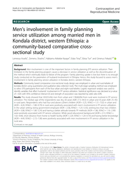 Men's Involvement in Family Planning Service Utilization Among Married