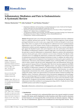 Inflammatory Mediators and Pain in Endometriosis:A Systematic Review