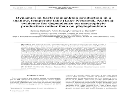 Lake Neusiedl, Austria): Evidence for Dependence on Macrophyte Production Rather Than on Phytoplankton