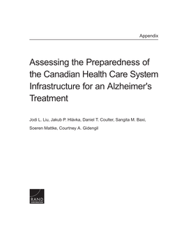 Assessing the Preparedness of the Canadian Health Care System Infrastructure for an Alzheimer's Treatment