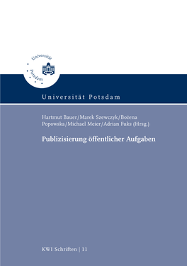 Publizisierung Öffentlicher Aufgaben (KWI Schriften ;