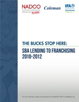 Sba Lending to Franchising 2010-2012