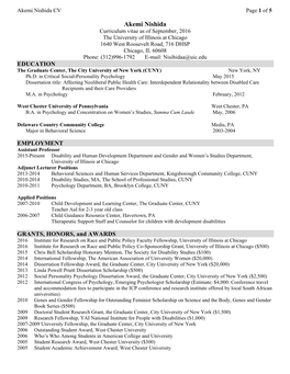 Akemi Nishida CV Page 1 of 5