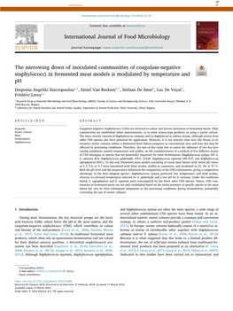 The Narrowing Down of Inoculated Communities of Coagulase-Negative T Staphylococci in Fermented Meat Models Is Modulated by Temperature and Ph