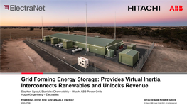 Grid Forming Energy Storage Webinar – July 2020