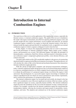 Introduction to Internal Combustion Engines