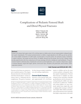 Complications of Pediatric Femoral Shaft and Distal Physeal Fractures