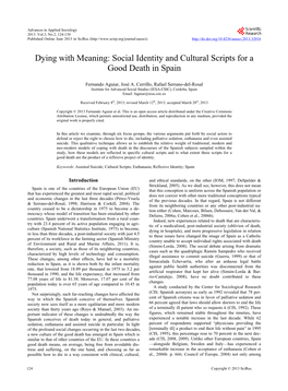 Social Identity and Cultural Scripts for a Good Death in Spain