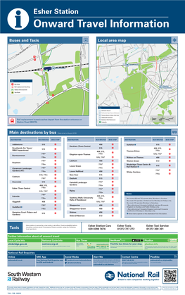 Esher Station I Onward Travel Information Buses and Taxis Local Area Map