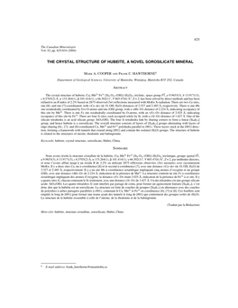 The Crystal Structure of Hubeite, a Novel Sorosilicate Mineral