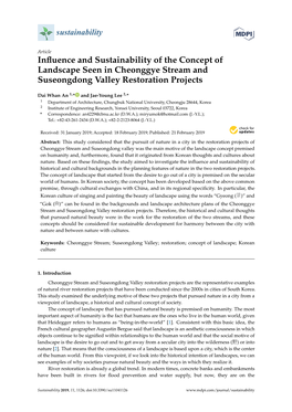 Influence and Sustainability of the Concept of Landscape Seen