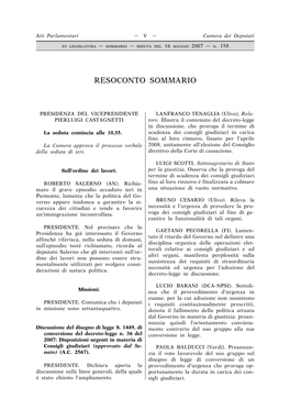 Resoconto Sommario