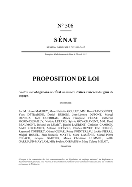 Sénat Proposition De