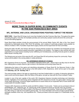 More Than 30 Super Bowl 50 Community Events in the San Francisco Bay Area