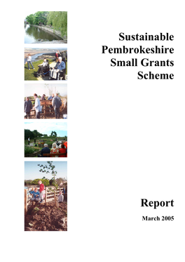 Sustainable Pembrokeshire Small Grants Scheme Report