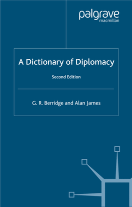 A Dictionary of Diplomacy, Second Edition