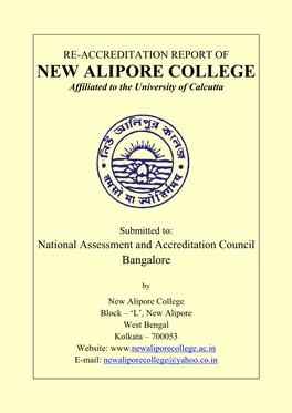RE-ACCREDITATION REPORT of NEW ALIPORE COLLEGE Affiliated to the University of Calcutta