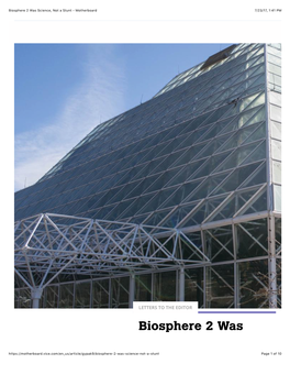 Biosphere 2 Was Science, Not a Stunt - Motherboard 7/23/17, 1�41 PM