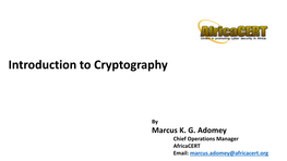 Introduction to Cryptography