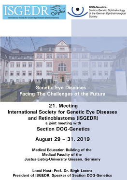 Hereditary Retinal Dystrophies Ellsworth Lecturer: Junyang Zhao 1994 - Niagara Falls, Canada 2013 - Ghent, Belgium Franceschetti Lecturer: Irene H