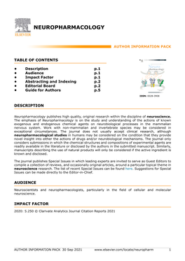 Neuropharmacology