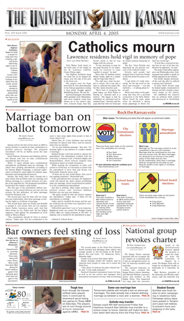 Marriage Ban on Ballot Tomorrow